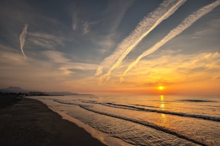 *** Sunset *** - nature, beach, ocean, sunset