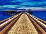 fantastic wooden pier at dusk