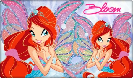 Bloom - pretty, winx club, anime, cartoon, elegant, divine, female, wing, dress, long hair, sublime, nice, abstract, gown, anime girl, beautiful, hot, girl, winx, beauty, lovely, sweet, bloom, wings, fairy, cute, sexy, orange hair, winxclub