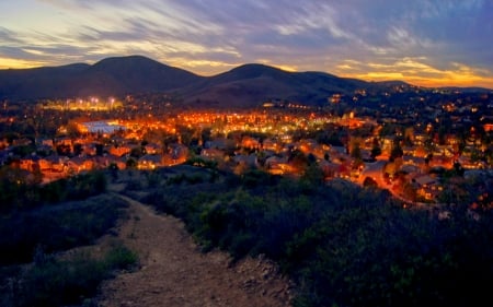 Malibu City at Sunset ~ HDR - HDR, Lights, Sunset, Malibu