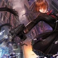 A girl with a gun Machine