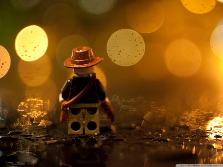 INDIANA JONES LEGO BOKEH - photos, sunlight, bokeh, lego, fantasy, indiana jones, funny, surreal, macro, cute, close up, macr