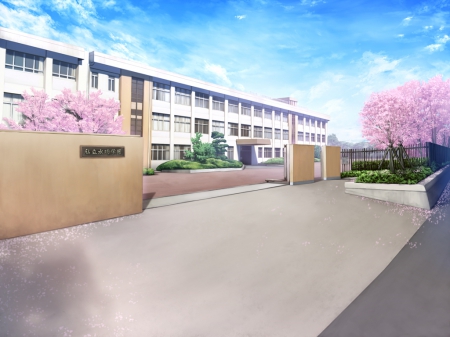 School building on a sunset without people in anime style Generated ai  22837451 Stock Photo at Vecteezy