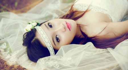 * Bride * - brown eyes, bride, lips, stare, girl, cute, eyes, face