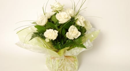 * Bouquet * - flowers, roses, gift, white roses, bouquet