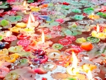 Candles floating on Water