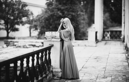 Love in the Ruins - women, woman, love, ruins, dress