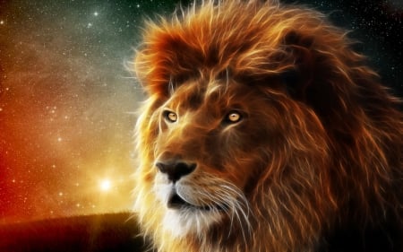 3d lion - lion, 3d, cats, beautiful