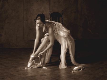 art - black, wp, white, ballerina, photography, sepia, ballet, dance