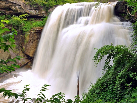 Brandywine Falls after a Storm - Rocks, Nature, Canada, Waterfall