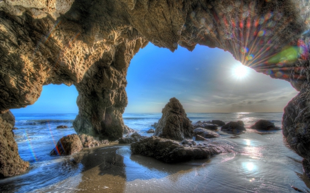 Malibu Beach at Sunset ~ HDR - beach, ocean, hdr, sunset