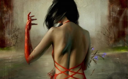 Sweet Revenge - digital, wallpaper, fantasy, artistic, beautiful, girl, woman, art