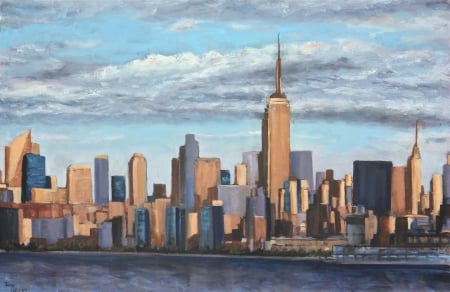 NYC SKYLINE - OILS, CITYSCAPES, NYC, BUILDINGS