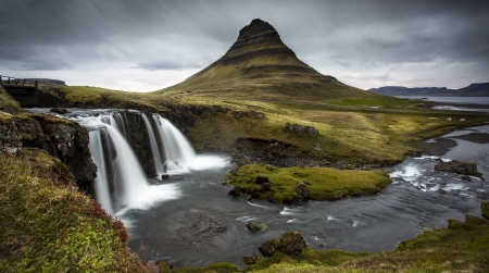 Kirkjufellfoss, Iceland - nature, fun, mountain, river, waterfall