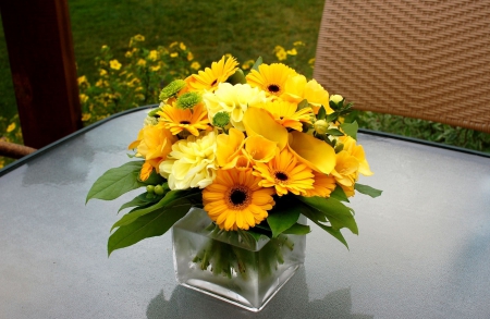 *** Still life *** - bouquet, flowers, yellow, natural