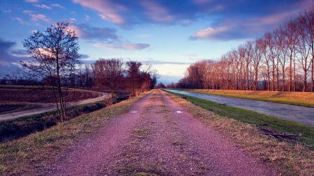 Riverside-road - scenary, path, road, riverside