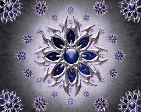 ice fractal - fractal, ijs, ice fractal, kristal