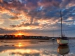 sunset over a sleepy seaside town