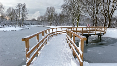 Winter Bridge - winter, bridge in winter, Winter Bridge, bridge