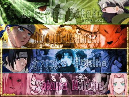 team kakashi - medical ninja, sasuke uchiha, sakura haruno, kakashi hatake, demon fox, naruto uzumaki