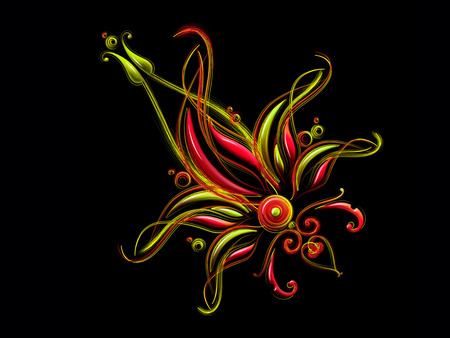 Abstract * Mystical Flower  - abstract, multicolor, 3d and cg, flower