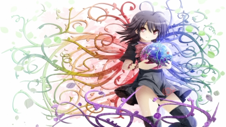 Touhou multicolor - woman, beauty, girl, magic, multicolor, beautiful, anime, colors, cute