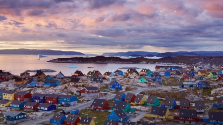 Town of Ilulissat, Disko Bay, Greenland - Greenland, Ilulissat, Disko Bay Greenland, Disko Bay