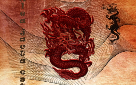 Chinese Dragon - chinese, orange, dragon, red