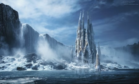 Ice Castle - ice, ice castle, fantasy, castle