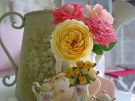 lovely tea time - flowers, tea time, lovely, still life