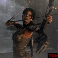 lara with fire arrow