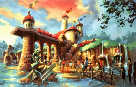 DisneyLand - cg, disneyland, painting, art