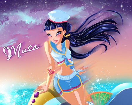 Musa - nice, female, hot, wind, windy, pretty, winxclub, cute, sexy, girl, cartoon, long hair, lovely, blue hair, winx club, sweet, fairy, breeze, winx, musa