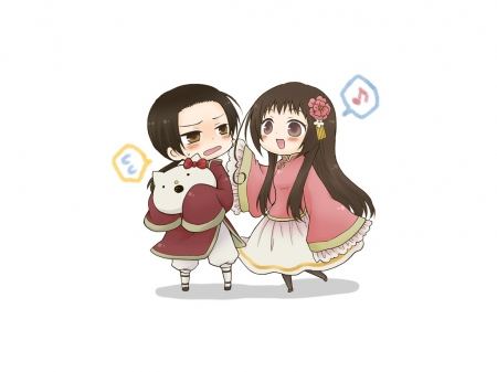 China â™¡ Taiwan - taiwan, cute, plain, lover, anime girl, adorable, china, girl, axis powers, oriental, white, adore, couple, simple, funny, pretty, kawaii, sweet, love, anime, hetalia, silly, nice, lovely, chibi, female, hetalia axis powers