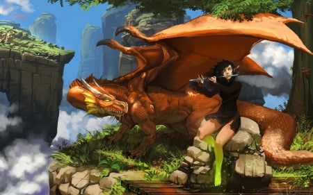 Elf - cg, elf, dragon, fantasy