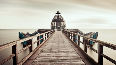 unique pier - horizon, sea, docks, pier