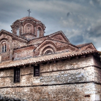 wonderful old brick and stone church hdr