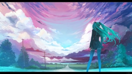 Vocaloid - Pretty, Vocaloid, Windy, Sky