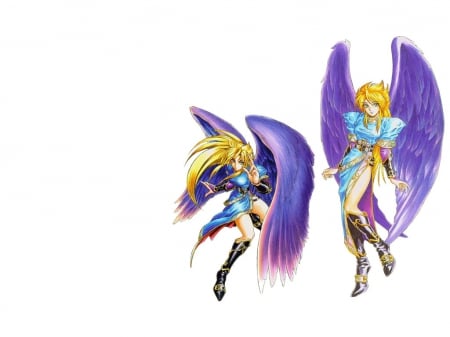 Nina - magician, cute, blond hair, plain, video game, game, rpg, blonde, hot, anime girl, girl, wings, blond, blonde hair, feather, simple, wing, anime, warrior, long hair, sexy, female, angel