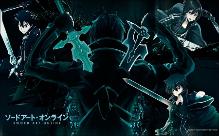 âš” Kirito âš” - male, warrior, sao, black hair, black, kirito, anime boy, memories, sword, sword art online