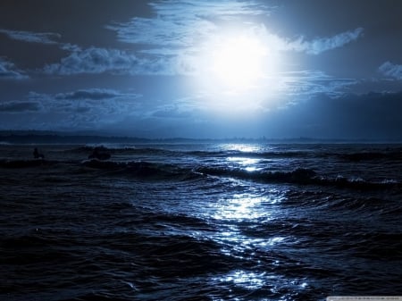 moon_over_the_sea - moon, over, nice, sea