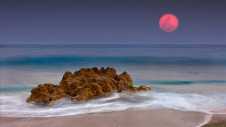  Moon Over Water - moon, nature, beauty, ocean