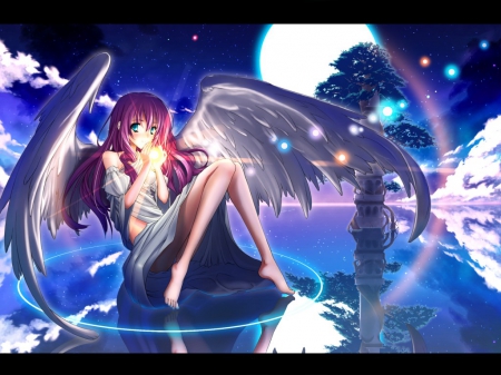 Angel Love - beauty, angel, Anime, moonlight