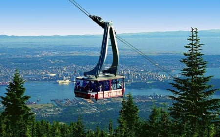 Skyride to Grouse Mountain - canada, skyline, mountain, vancouver