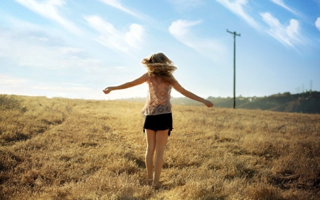 Happy - jump, girl, happy, women