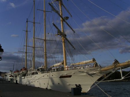 Sailboat - white, big, summer, stockholm