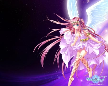 Wonderland Online - pretty, cg, game, girl, angel, long hair, pink, rpg