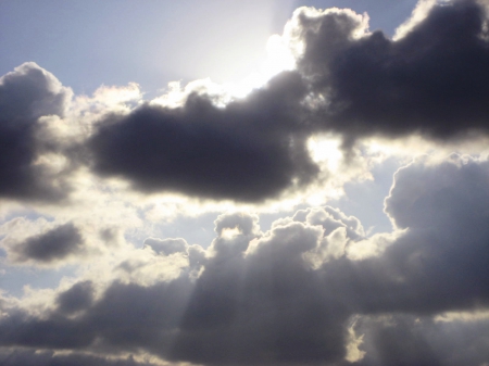 Clouds - nature, sky, sunshine, cloud, clouds, blue, photography