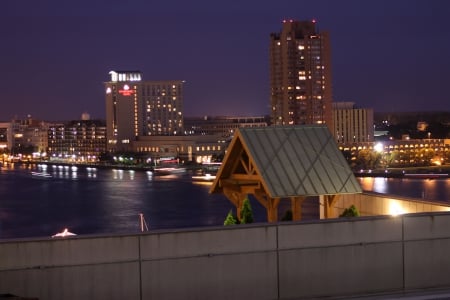 Portsmouth - night, portsmouth, waterfront, norfolk