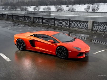 Lamborghini_Aventador - nice, car, orange, lambo